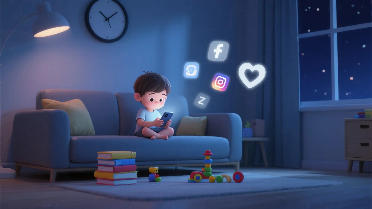 a kid holding mobile