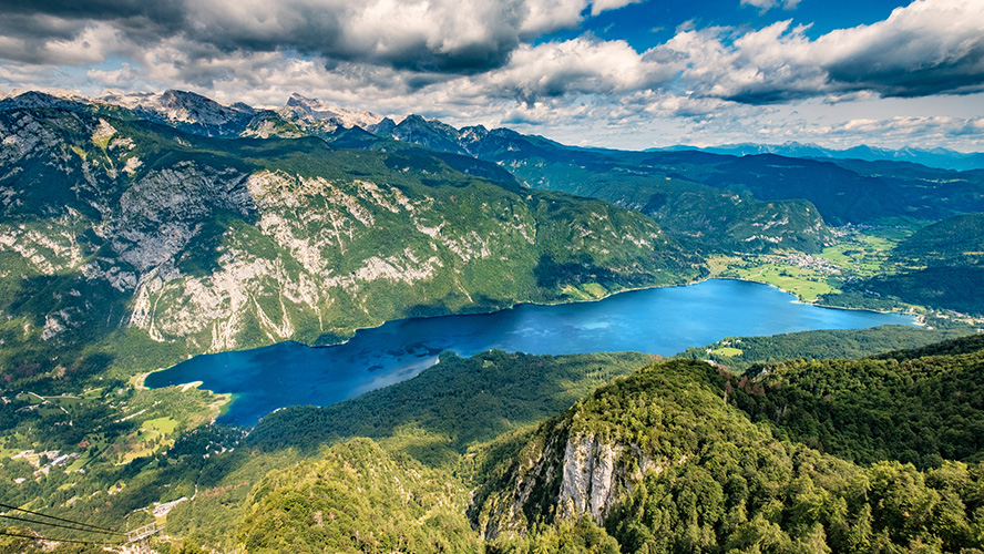 Panoramic view of Lake Bohinj