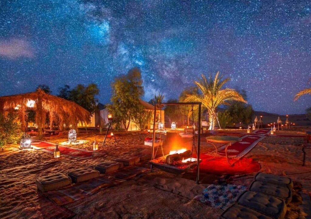 A desert camp under Saharan stars near Merzouga