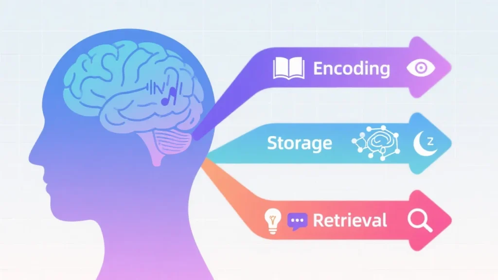 The Three Main Stages of Memory in the Brain