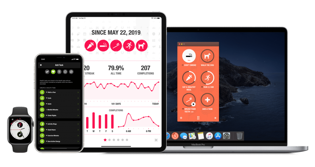 Streaks mobile app screenshots