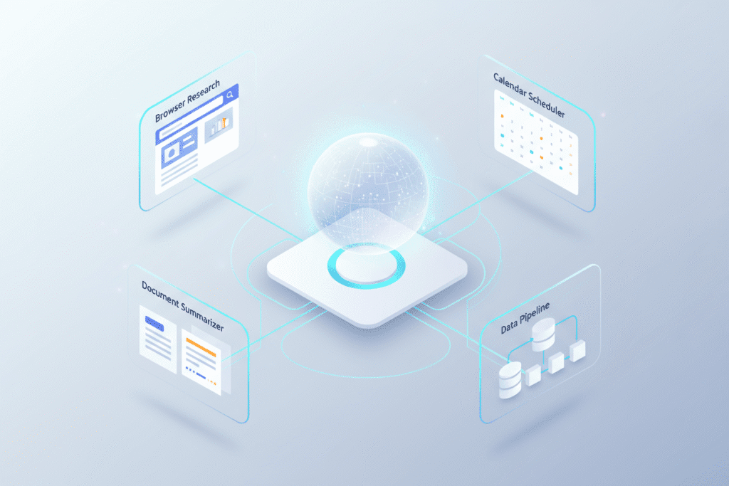 OpenAI next decade: AI agents workflow dashboard