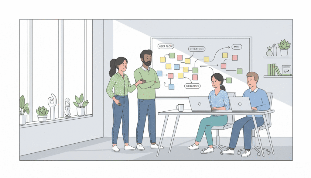 Team collaboration at a startup project meeting