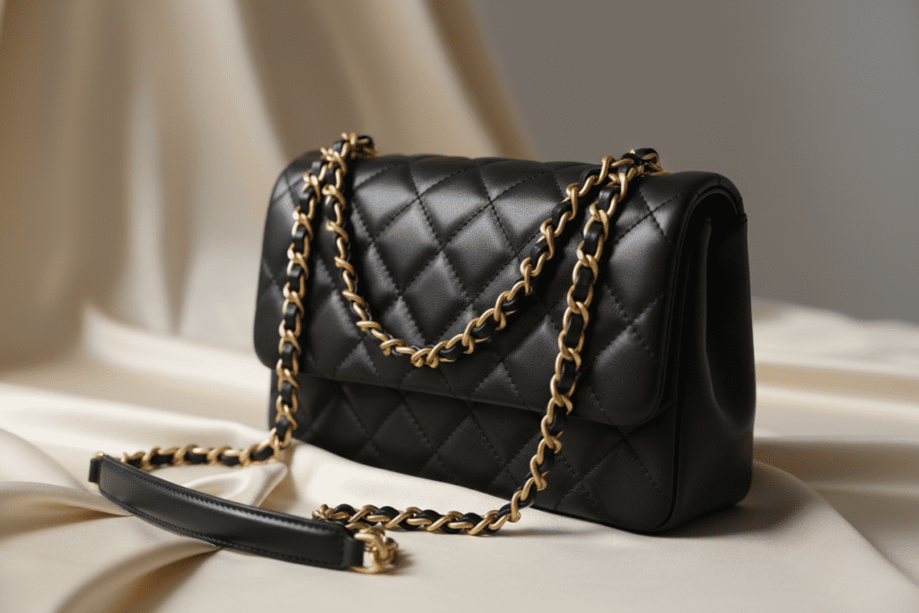 The Quilted Handbag with Gold Chain